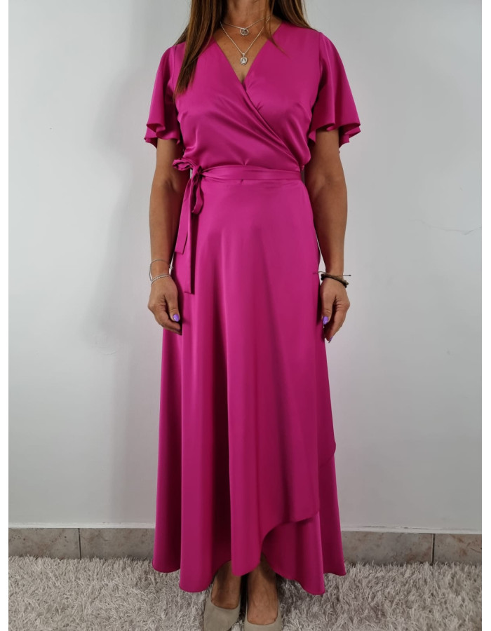 Sukienka FUKSJA dł. jedwab