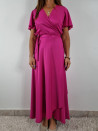 Sukienka FUKSJA dł. jedwab