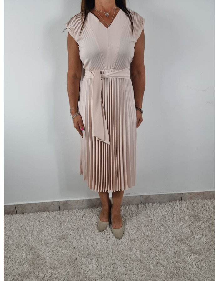 Sukienka BEŻ plisa 7\8