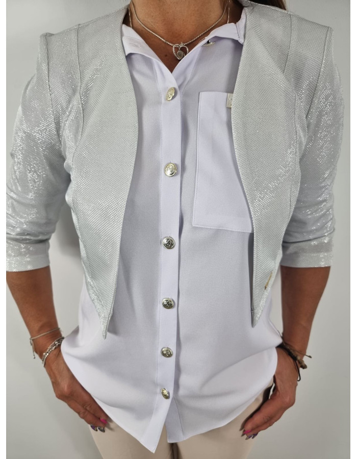 SREBRNE jasne bolerko błysk