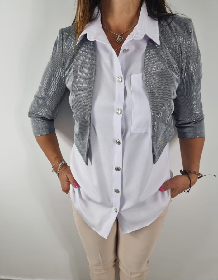 SREBRNE CIEMNE bolerko błysk